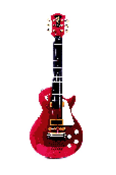 Painted Red Guitar Free Image Download