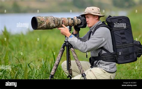 Professional Wildlife Photographer Outdoor Stock Photo Alamy