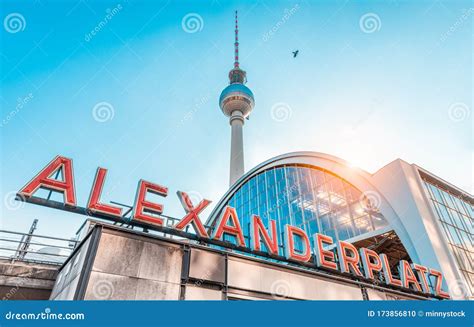 Berlin Alexanderplatz With Tv Tower At Sunset Germany Editorial Image