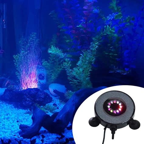 Aquarium Bubble Light Air Stones Disk For Fish Tank Bubbler Light With