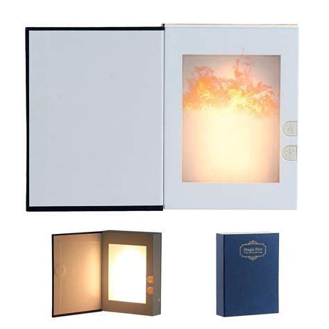 Led Magic Flame Night Light Folding Book Shape Desk Lamp 2