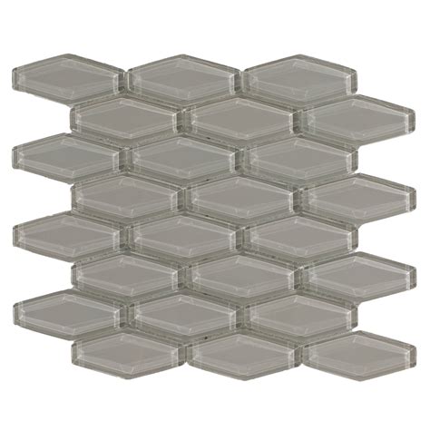 Pure Wool Elongated Hexagon Glass Mosaic Floor And Decor