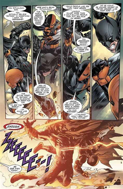Dc Comics Universe And Deathstroke 32 Spoilers Deathstroke Vs Batman
