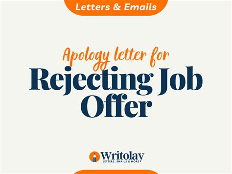 Rejecting Job Offer Apology Letter 4 Templates