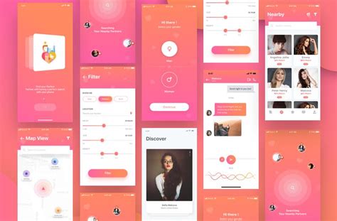 Mobile internet has brought the gift of free online dating to the center. Free Mobile Dating App Design For Sketch - TitanUI