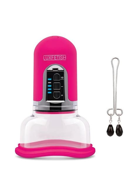 Lux Fetish Rechargeable 4 Function Auto Pussy Pump With Clit Stimulator
