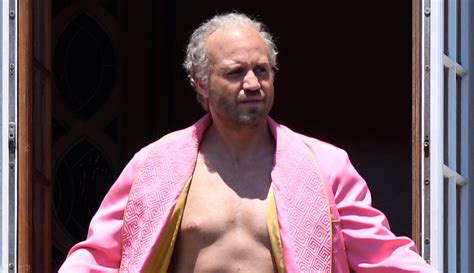 Edgar Ramirez Goes Shirtless Wears Pink Robe For Versace American