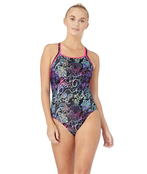 Maru Ladies Space Lace Ecotech Sparkle Ace Back Swimsuit Dolphin Swimware
