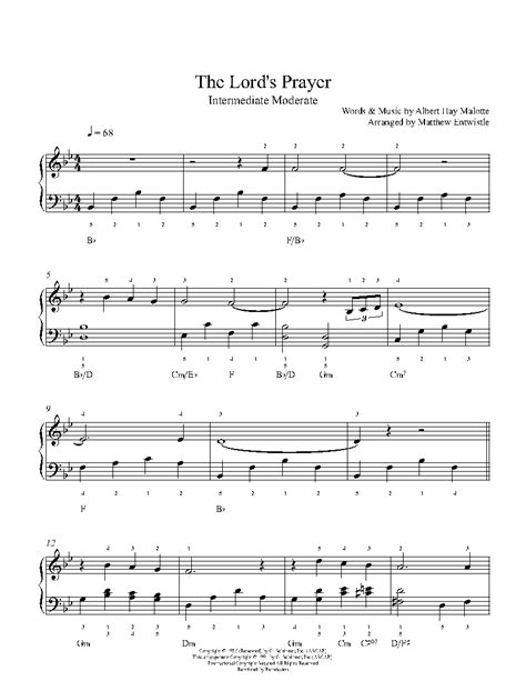 This is the promise of love let me never thee ignore. The Lord's Prayer by Albert Hay Malotte Piano Sheet Music ...