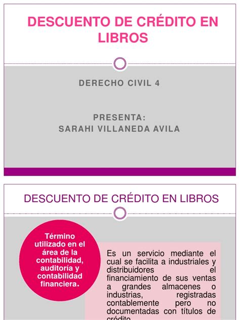 DESCUENTO DE CRÉDITO EN LIBROS