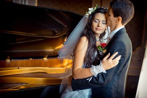 Zmysłowa ślub Para Piękny Państwa Młodzi Całowanie Zakończenie Zdjęcie Stock Obraz Złożonej Z