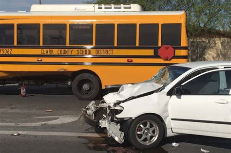 Woman In Custody After Crash With Ccsd Bus Las Vegas Review Journal