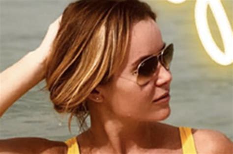 Amanda Holden Instagram Pic Sees Star Flash Chest In Yellow Bikini My