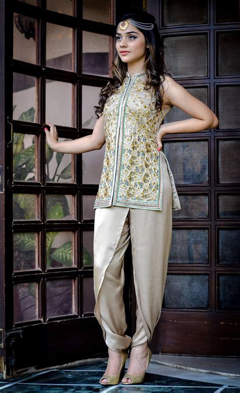 Dhoti Pants With Hand Embroidered Short Jacket Indian Fashion