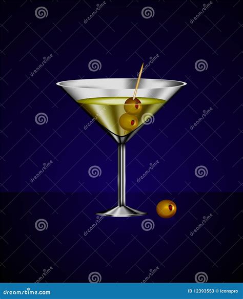 Martini Glass Cocktail With Olives Stock Illustration Illustration Of Drink Digitally 12393553