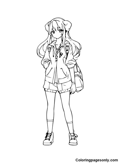 Anime Girl Printable Coloring Page Free Printable Coloring Pages