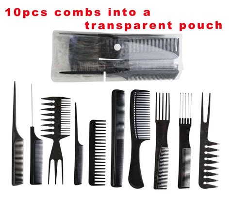 10pcs Professional Salon Hair Styling Hairdressing Black Plastic