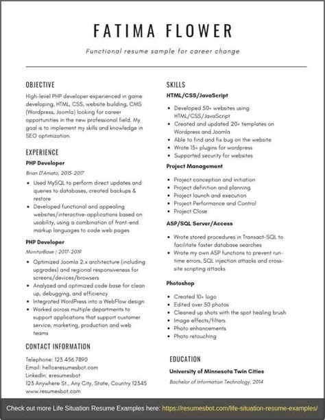 Chrono Functional Resume Format Samples Resume Example Gallery