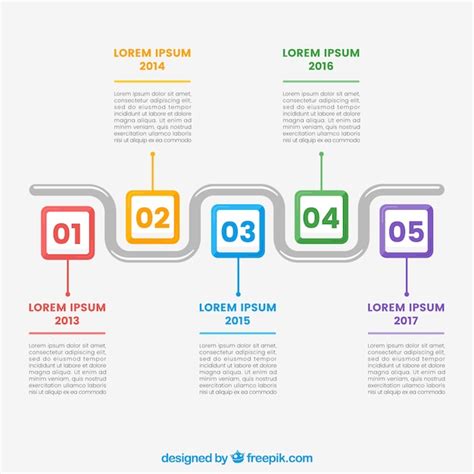 Colorful Timeline Template Vector Free Download