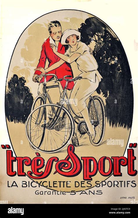 Vintage French Bicycle Poster Trés Sport Stock Photo Alamy