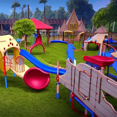Cute Playground Unreal Engine Rendering 4k Next Gen Stable Diffusion