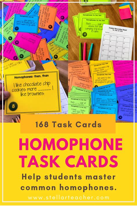 Homophone Task Card Bundle Task Cards Homophones Task Cards