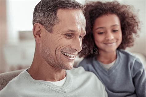 Smiling Handsome Father Spending A Day With His Daughter Stock Image