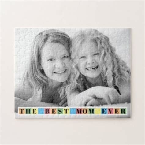 The Best Mom Ever Colorful Mothers Day Photo Jigsaw Puzzle Zazzle