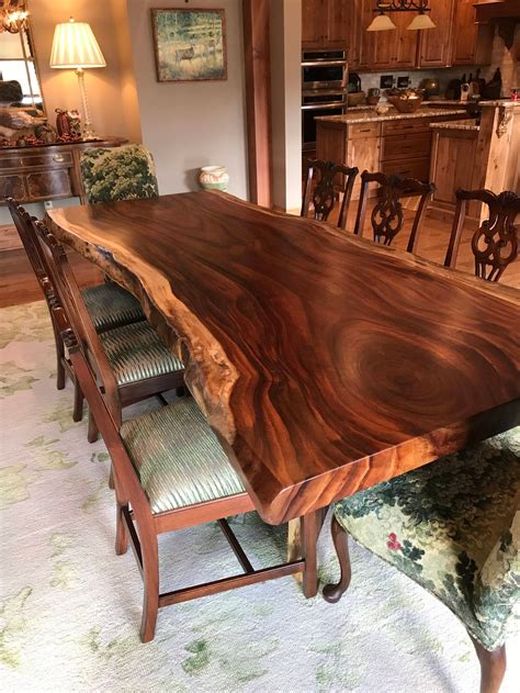 Live Edge Dining Table Live Edge With A Hand Crafted Custom Etsy