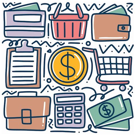 Premium Vector Hand Drawn Doodle Set Finance Business With Icons And