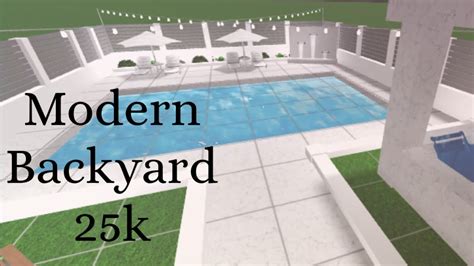 Modern Backyard 25k Bloxburg Speedbuild Youtube