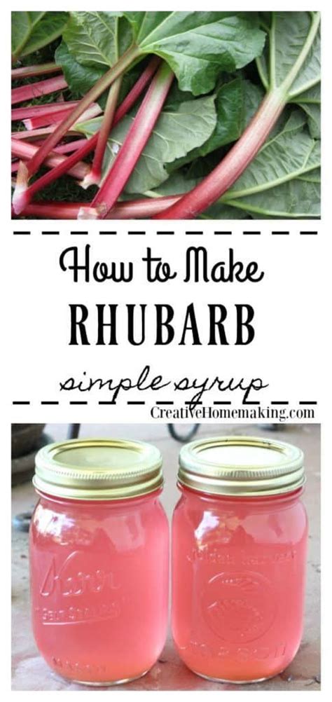 It requires only two ingredients: Rhubarb Simple Syrup - Creative Homemaking | Simple syrup ...