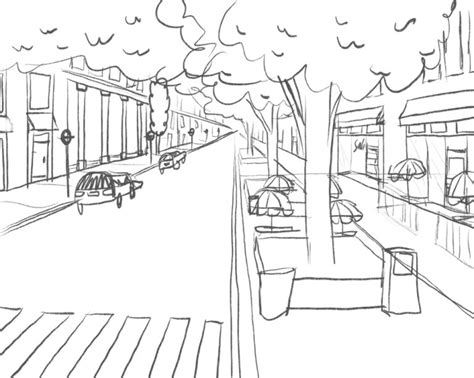 Using Procreates Perspective Guide To Draw An Urban Street Scene