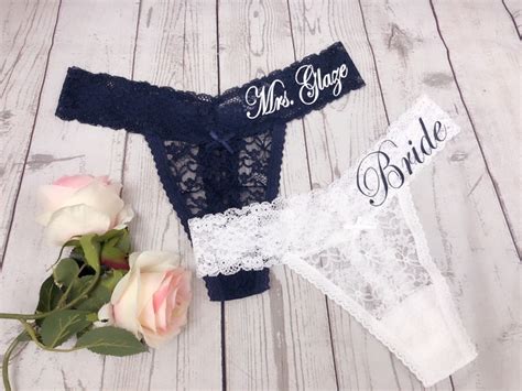 personalized bridal lace thong bride thong bride lingerie etsy