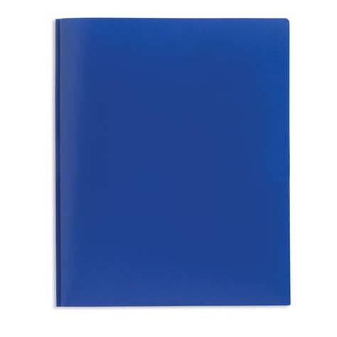 2 Pocket Poly Folder With Prongs Letter Size Blue