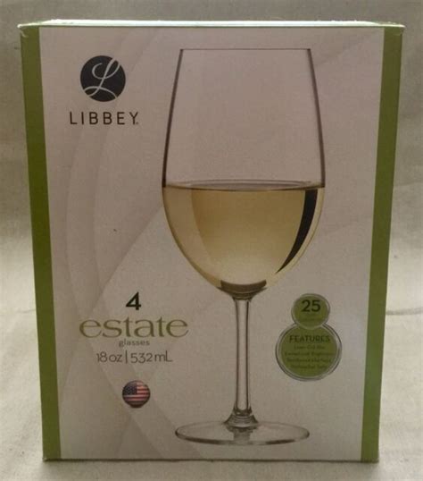 Libbey Estate Set 4 White Wine Glasses Stemware 18 Oz 532ml Ebay