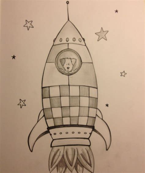 Laika The Astronaut Dog Tattoo Sketch Book Spaceship