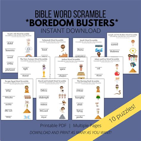Printable Bible Word Scramble Puzzle