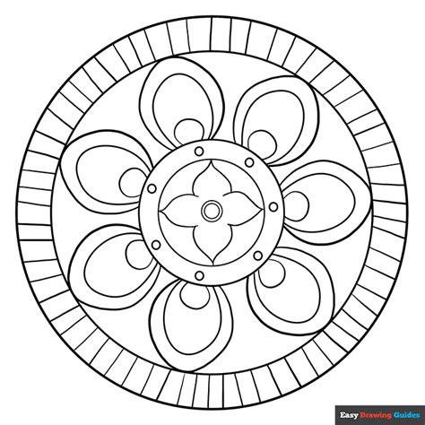 Beginner Mandala Coloring Page Easy Drawing Guides