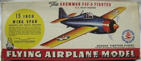 Ace Whitman Grumman F4f 3 Fighter 15 Inch Wingspan Wooden Flying