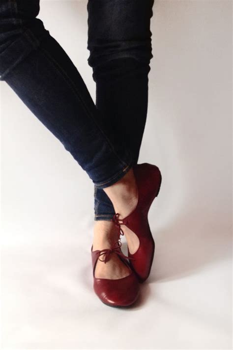 The Drifter Leather Handmade Shoes — Ballet Flats Passion In Deep Red