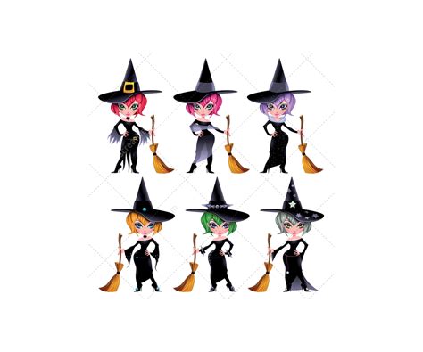 Halloween Background With Witch Motive Vector