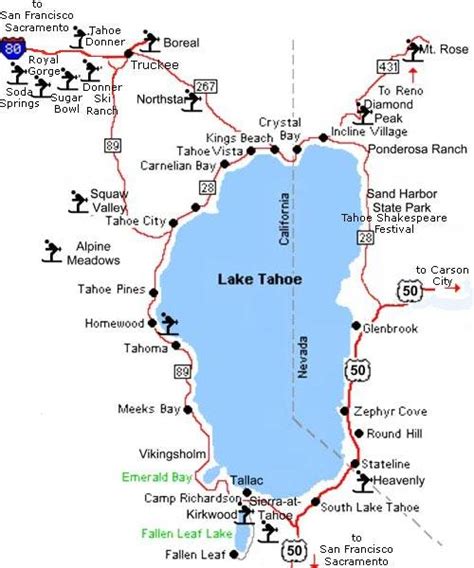 Maps Of Lake Tahoe Ski Resort In Usa Sno