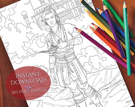 Aladdin Fairy Tales Princesses And Fables Coloring Pagedigi Stamp