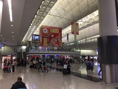 Hongkong International Airport Arrivals Hall Editorial Photo Image Of