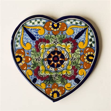 Valentine S Gift Idea Talavera Heart Trivet In Quatrefoil With Images