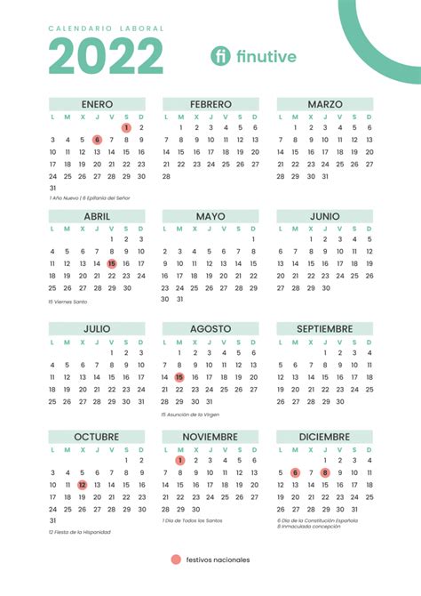 Calendario Laboral 2022 Festivos Nacionales Y De Madrid Finutive Blog