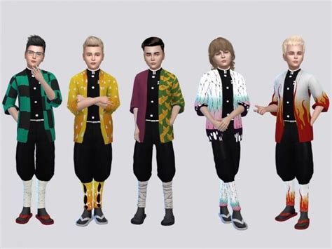 Yaiba Costume Set Kids By Mclaynesims At Tsr Sims 4 Updates
