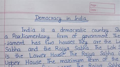 Write An Essay On Democracy In India Short Paragraph On Democracy In