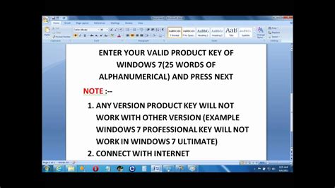 How To Change And Activate Product Key In Windows 7wmv Youtube